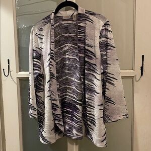 Chico's Easywear Purple and silver Knit open cardigan shrug
